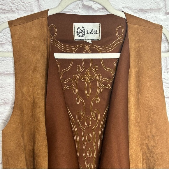 L&B Faux Suede Draped Vest - Picture 5 of 13